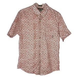 Eddie Bauer Classic Fit Button Shirt Men's Small Nature Abstract Mountain Print
